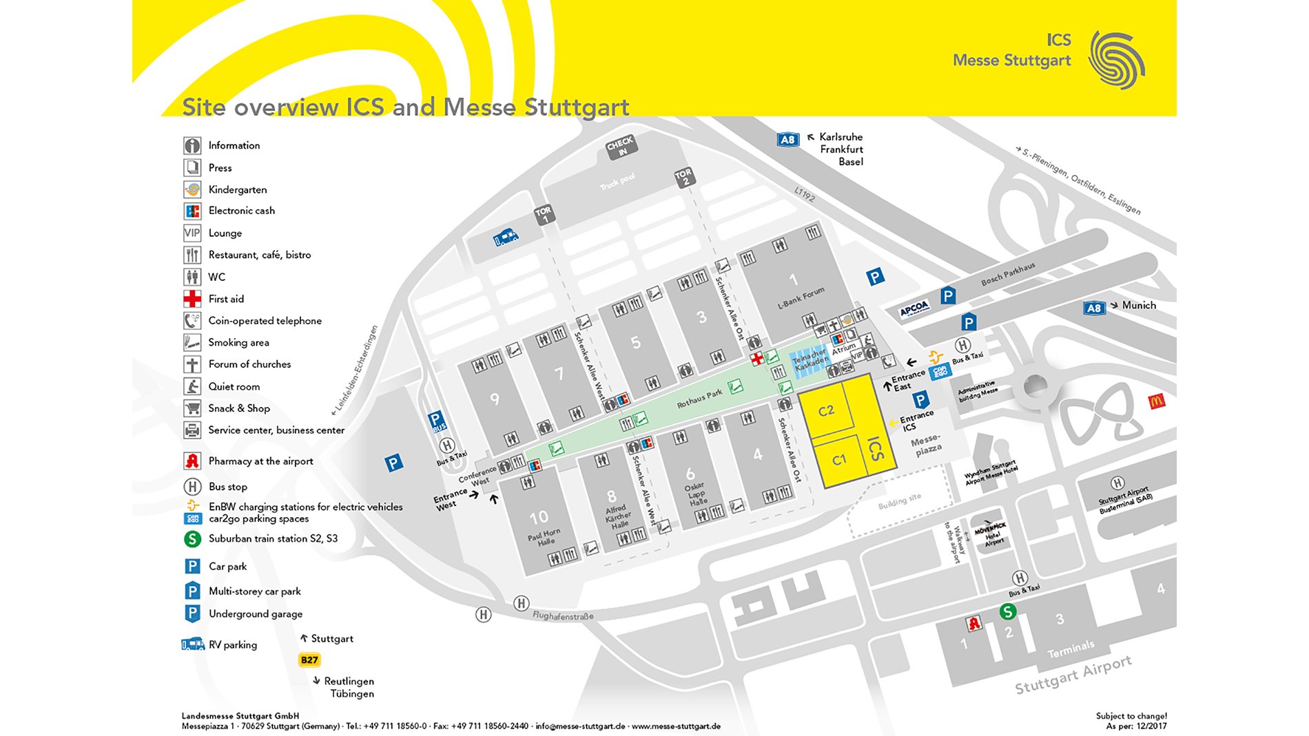 Geländeplan der Messe Stuttgart