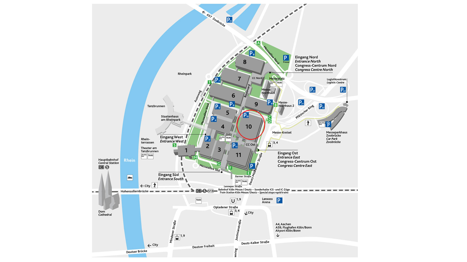 site plan of Koelnmesse.